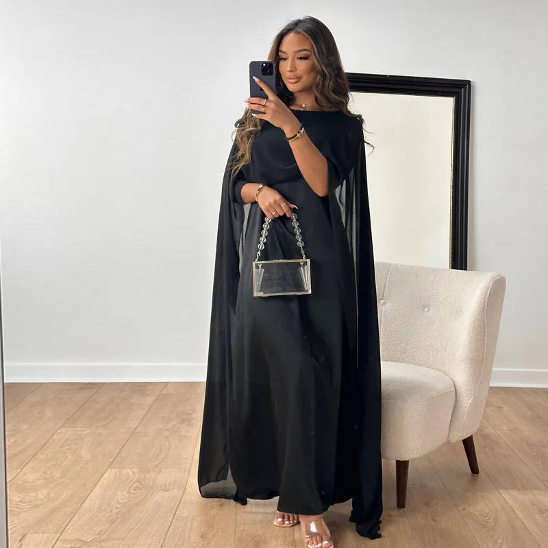 Ramadan Muslim Women Maxi Dress Cloak Abaya Dubai Kaftan Eid Djellaba Kebaya Islam Clothing Cape Party Gown Caftan Marocain Robe