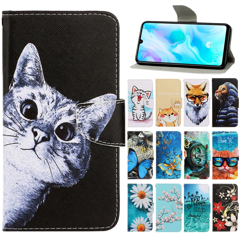 Voor huawei  y6p hoesje leren flip telefoonhoesje na voor coque huawei  y6p cover portemonnee houder cover voor huawei  y 6p y6 p fundas