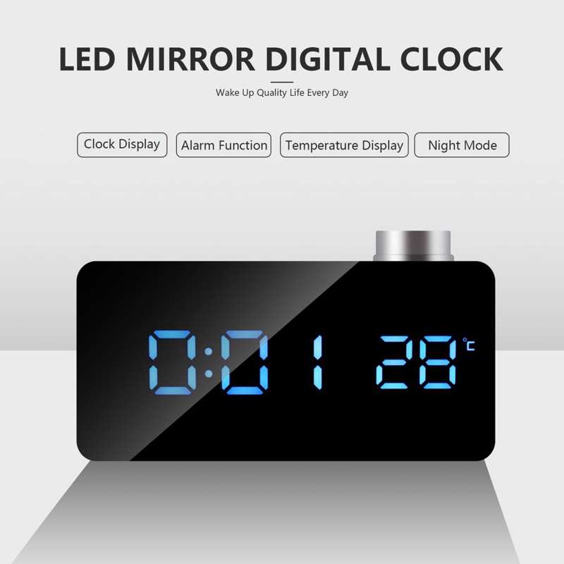 Mirror Clocks Digital Alarm Clock Time Memory for Kids