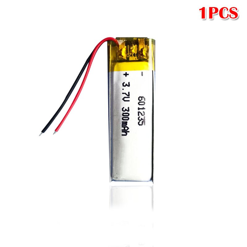 3.7V 300Mah 601235 Lithium Polymer Oplaadbare Batterij Voor MP3 Dvc Dvr Gps Bluetooth Headset Rijden Recorder Li-po Ion Cellen: 1pcs