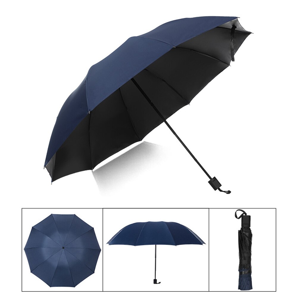 Sombrilla plegable de viaje con protección UV, 58 pulgadas, 3 pliegues, para la familia, resistente al viento, para Golf, exteriores, negocios, Extra grande, portátil