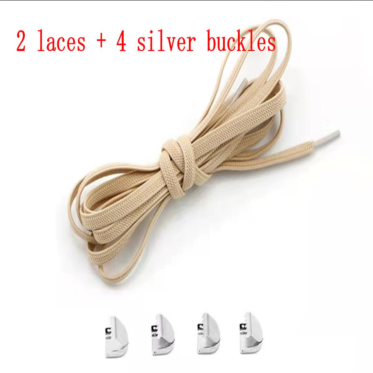 Cordones elasticos zapatillas sznurówki których nie trzeba wiązać sznurowadła dla dzieci i trampki dla dorosłych sznurowadło szybki leniwy metalowy zamek sznurowadła: khaki