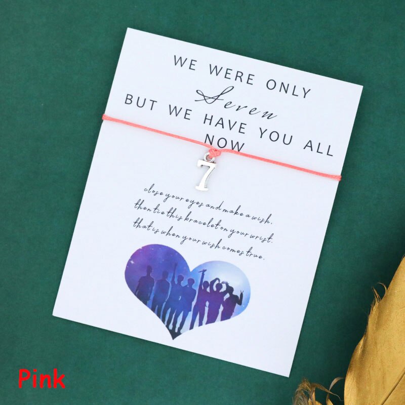 Make A Wish Mikrokosmos Wish pulsera We Were Only Seven pulsera de la Amistad amigo pulsera eterna Espacial del ejército: Pink