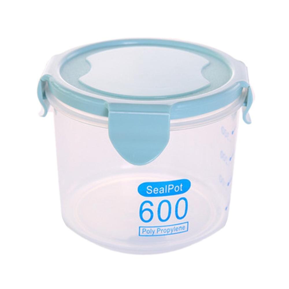 Multi-functional Clear Plastic Sealed Cans Storage Tank Kitchen Dry Food Containers Home Food Grain Storage Jar: blue / l