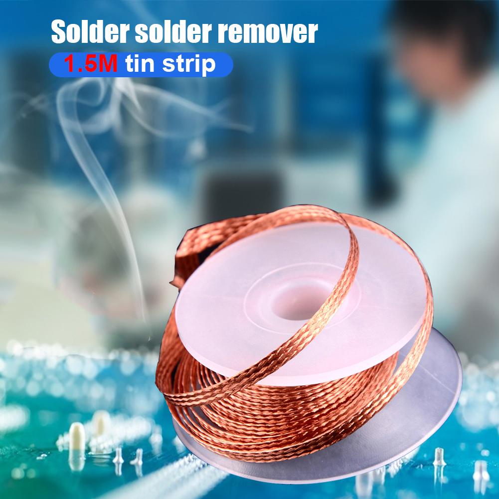 1.5m Length Desoldering Braid Solder Remover Wick Wire Cord BGA Repair Tools Speed up Tin Absorption and Low Flux Residue