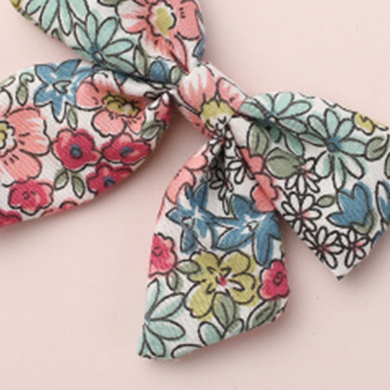 Blomster baby jente hårspenner sløyfe baby hårnåler knute country pastell blomst småbarn hårspenner for jenter søtt hårtilbehør
