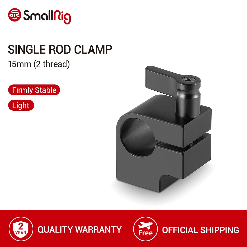 SmallRig Single 15mm Rod Clamp with Double 1/4-20 Female Thread for Articulating Arm - 842