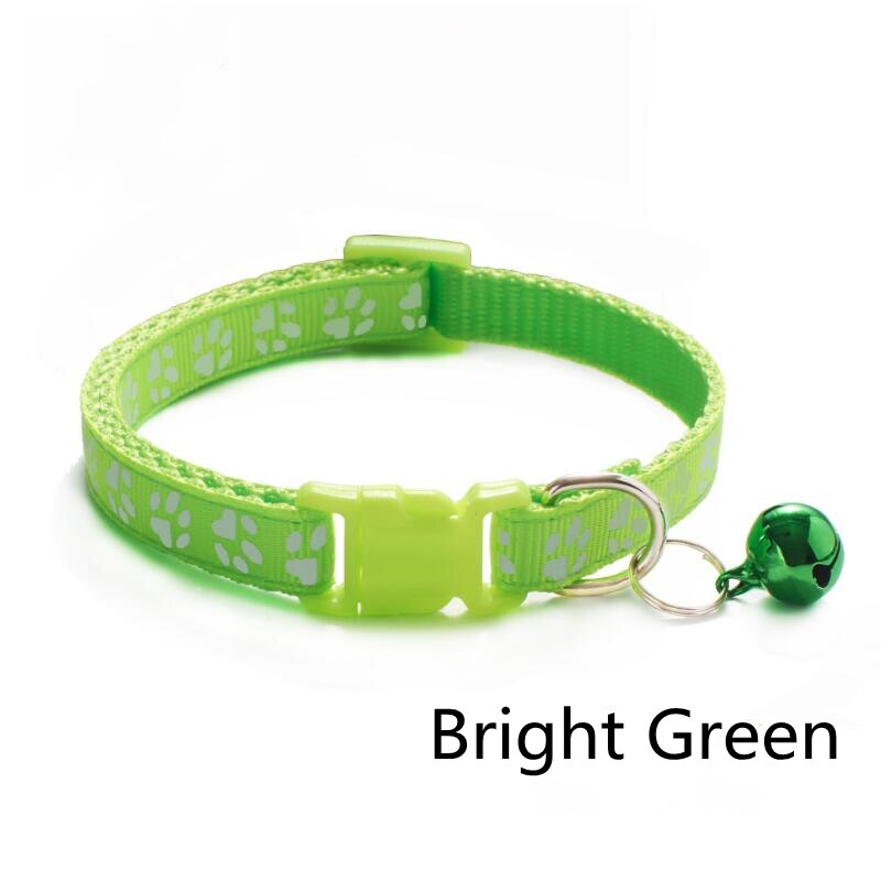Collier avec clochette pour animal de compagnie,accessoire coloré pour chat, avec boucle réglable, sangle pour chats et petits chiens, Chihuahua: Bright Green