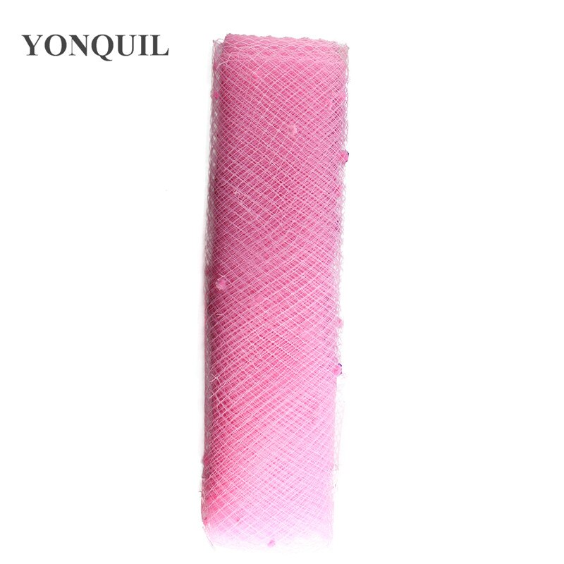 Velo de rejilla rojo de 5 yardas por lote con punto de 45CM de ancho, Red de velos rusos, velos de lunares para boda, accesorios para fascinator LDV020: Rosa