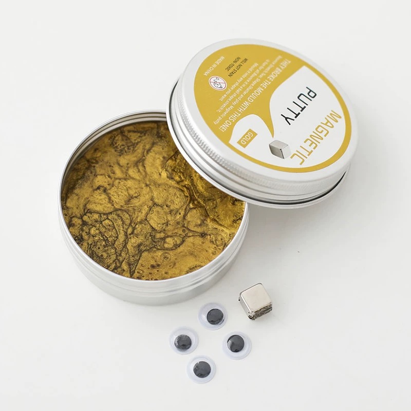 freundlicher Montessori Magnetischer Mastix betonen Hüpfendes Silikon DIY Knetmasse Plastilin Ferrofluid Kindergeschenke: Gold
