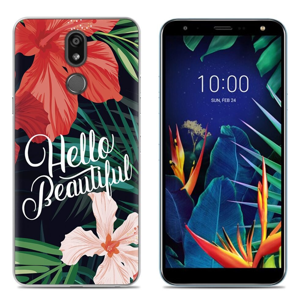 Funda de suave para teléfono LG K40/K12 Plus 5,7 pulgadas TPU colorida pintada cubierta trasera de silicona: 18