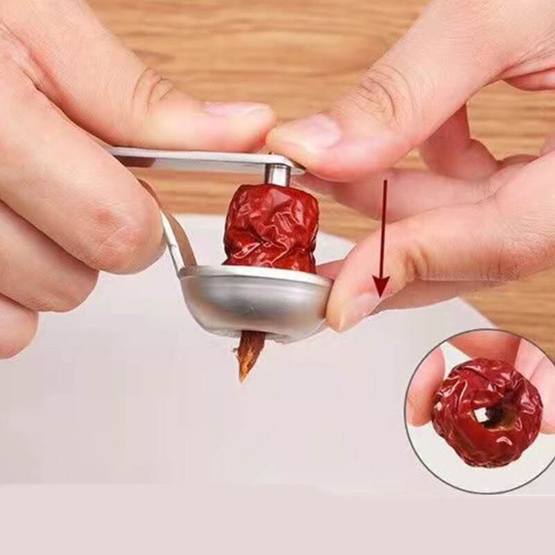1Pcs Rvs Rode Data Jujube Cherry Olijf Corer Thuis Keuken Fruit Core Remover Zaad Push Out Tool Keuken accessoires