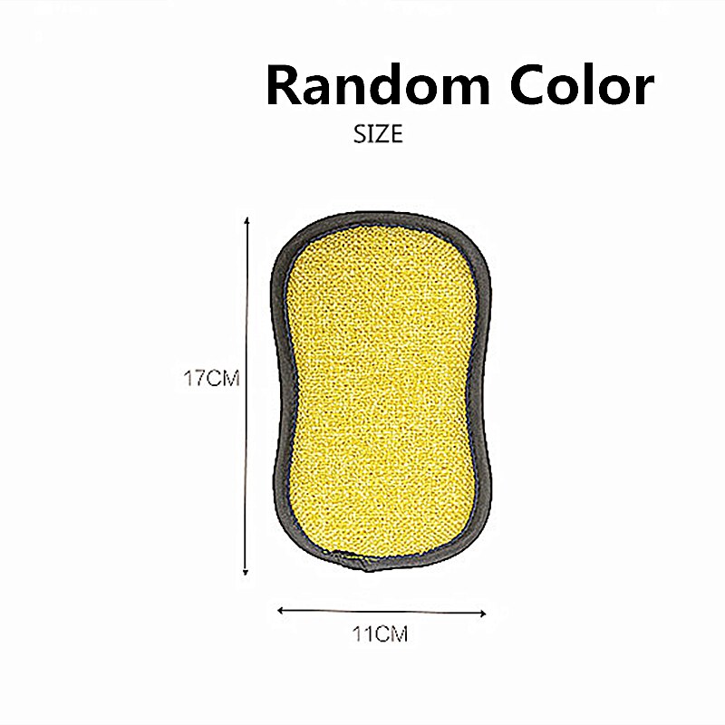 Kitchen Magic Sponge Brush Microfiber Cloth + Non-sticky Bamboo Fiber Double-sided Way Buffer Bathroom Scrub Cleaning Sponges
