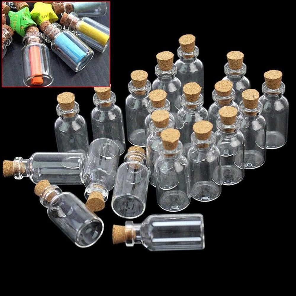 50 stk klare mini glasflasker besked hætteglas krukker kork prop hætteglas ønsker drift flaske container dekoration håndværk