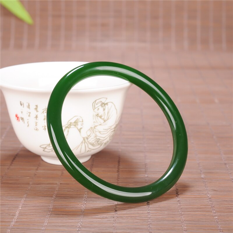 Bracelet rond en Jade vert chinois 54-66mm, bijoux à breloques, accessoires de , sculpté à la main, amulette, pour homme et femme