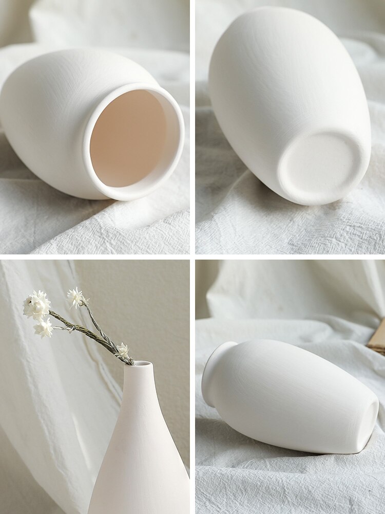 Nordisk dekorasjon hjem vanlig keramikk vase hvit vase minimalistisk dekorasjon mini keramikk vase stue dekorasjon tilbehør
