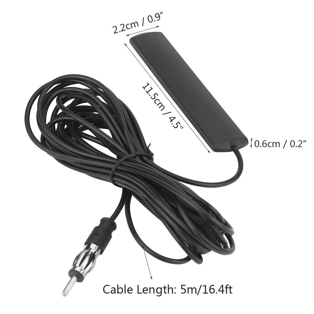 Auto-Ant-309 Auto Radio Antenne-Universele Auto Fm Radio Antenne Patch Zwart Radio Antenne Versterker Antenne voorruit Mount 8