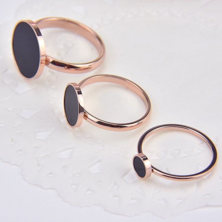 Jhsl roségoudkleurige roestvrijstalen eenvoudige damesringen sieraden amerikaanse maat 4 5 6 7 8 9 10
