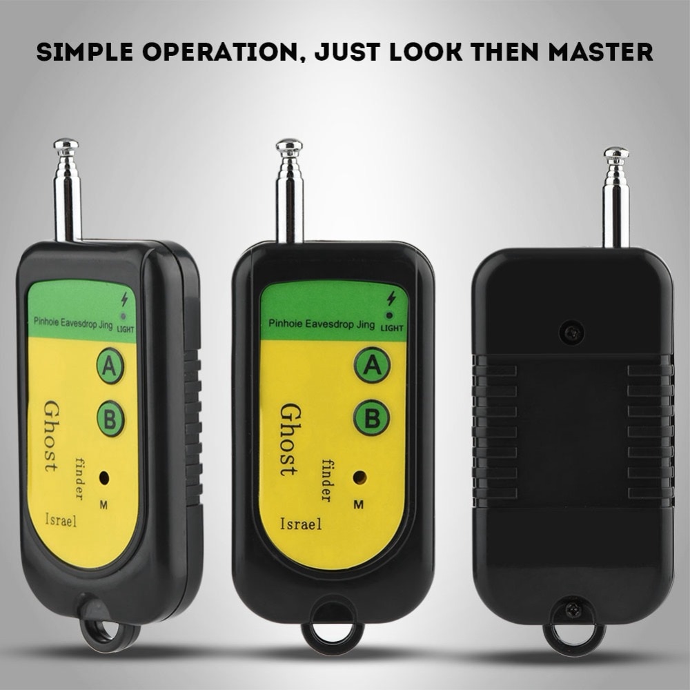 Signal fejl rf detektor kamera gsm trådløs enhed detektion hunde 100 ~ 2400 mhz 1.5v sort mobiltelefon signal detektion maskine