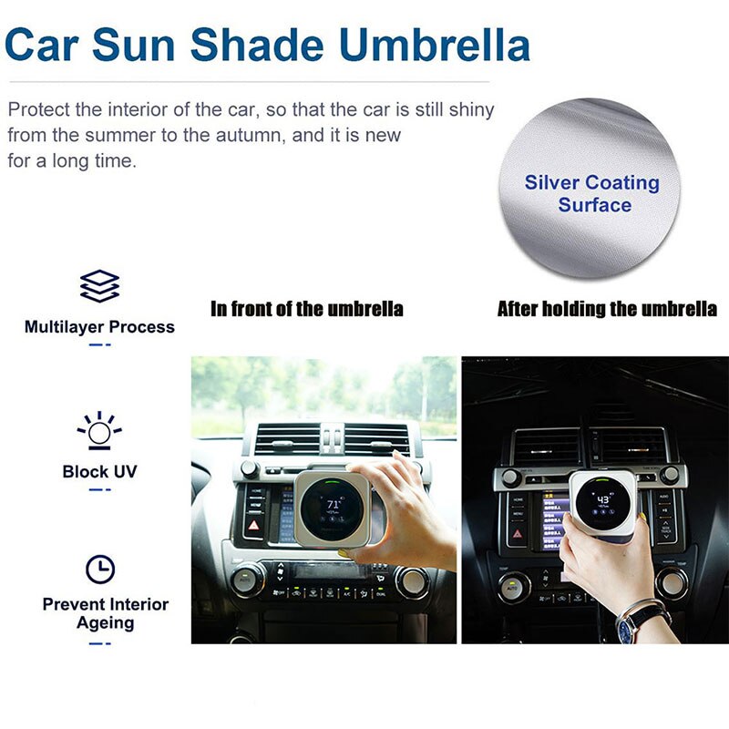 1Pc 79*145Cm Voor Achter Voorruit Paraplu Zonnescherm Window Zonnescherm Zonnescherm Visor Film Voor Auto window Auto Accessoires