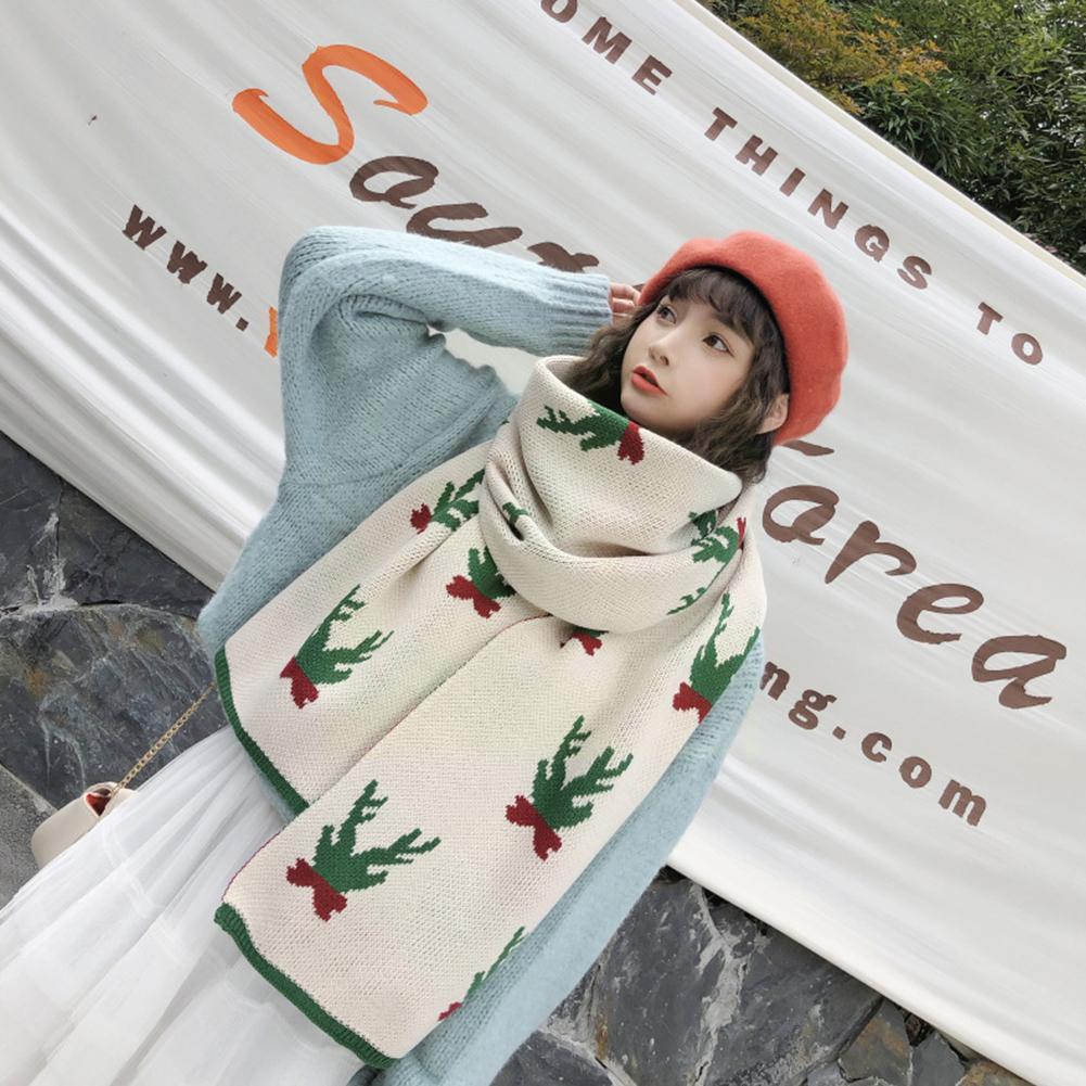 Kerst Patroon Lange Sjaal Breien Winter Warm Fringe Rode Cashmeres Zwarte Mannen Sjaals Womens Kleuren Geborduurde Neckerch C8U4