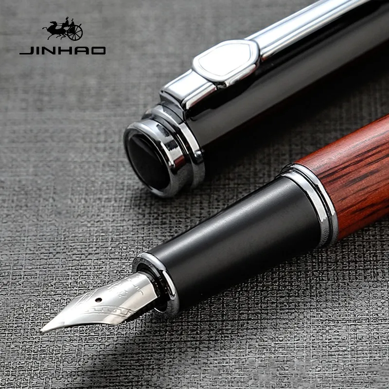 JINHAO 8802 Wooden Fountain Pen EF/F/M Nib Luxury Wood Ink Pens Business Writing Office School Supplies Stationery PK 9019