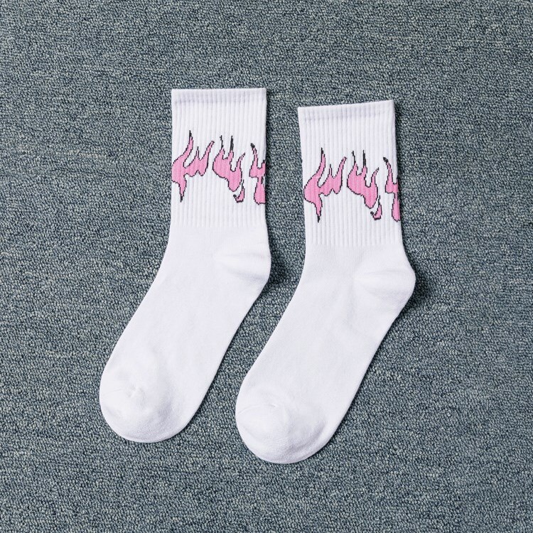 Koreański styl moda zabawa hip hop deskorolka skarpetki styl uliczny kreskówka banan kaktus księżyc płomień skarpetki unisex szczęśliwe długie skarpetki: 14
