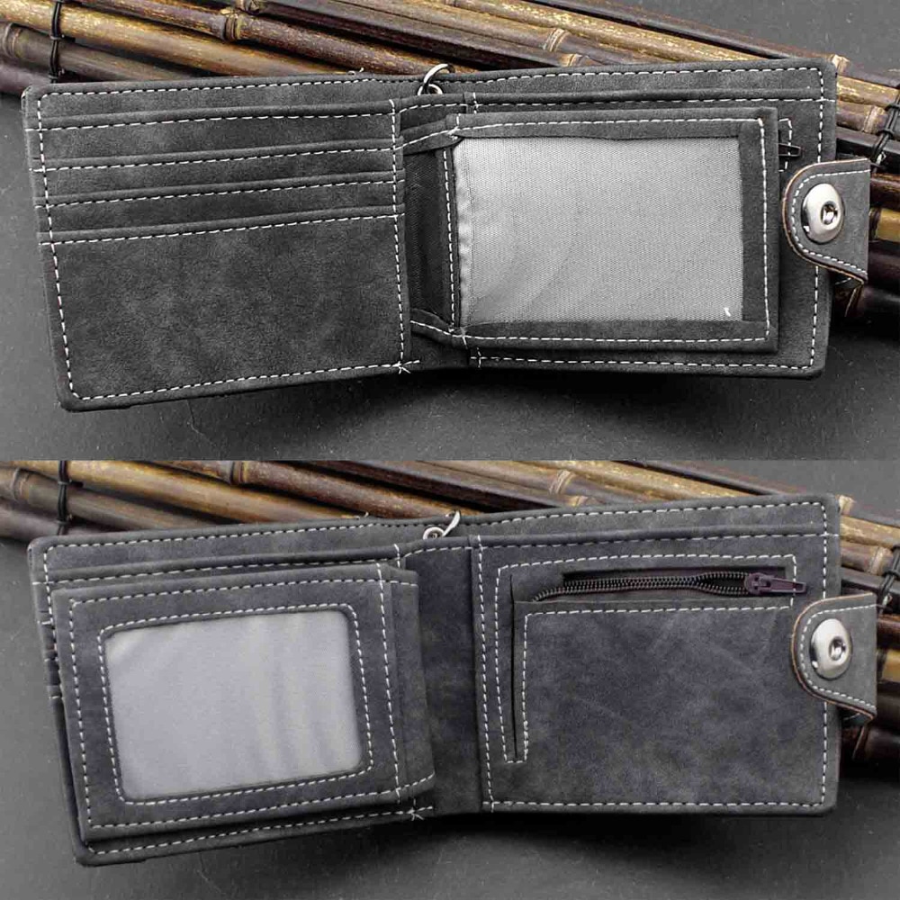 Biker cowboy heren casual jeans portemonnee met drukknopen en anti-verlies broekketting