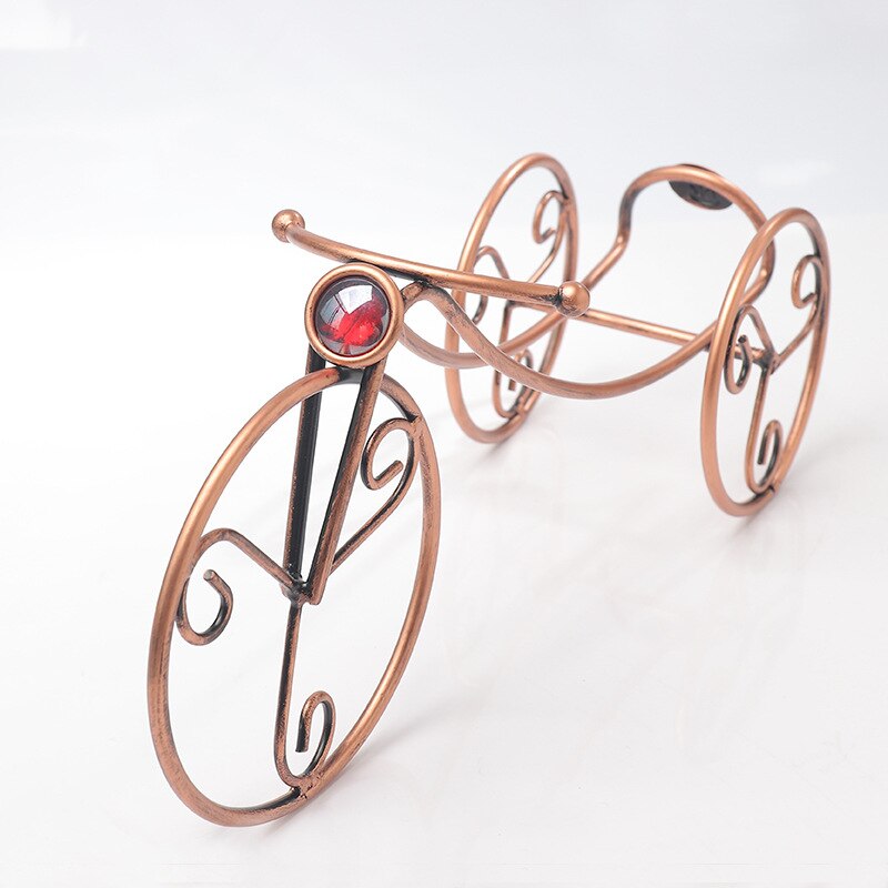vieux décoration de la maison en fer forgé casier à vin américain barre en métal tricycle ornements doré casier à vin support de bouteille de vin