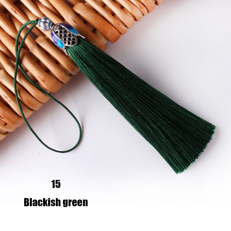 Pincel de flecos de seda, accesorio colgante para la fabricación de joyas DIY, borla de satén de seda, artesanía hecha a mano, suministro, 5/10 piezas, 8cm