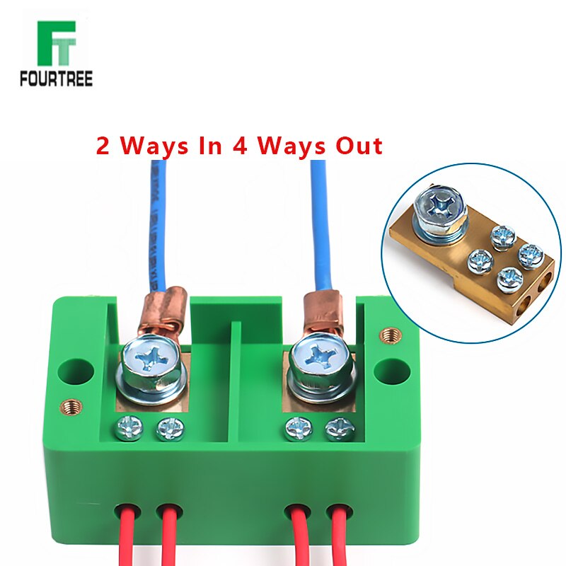 2 In 4 Out Single Phase Junction Box Quick Connect Terminal Box Splitter Metering Cabinet Wire Connection High Power Block FJ6: Default Title