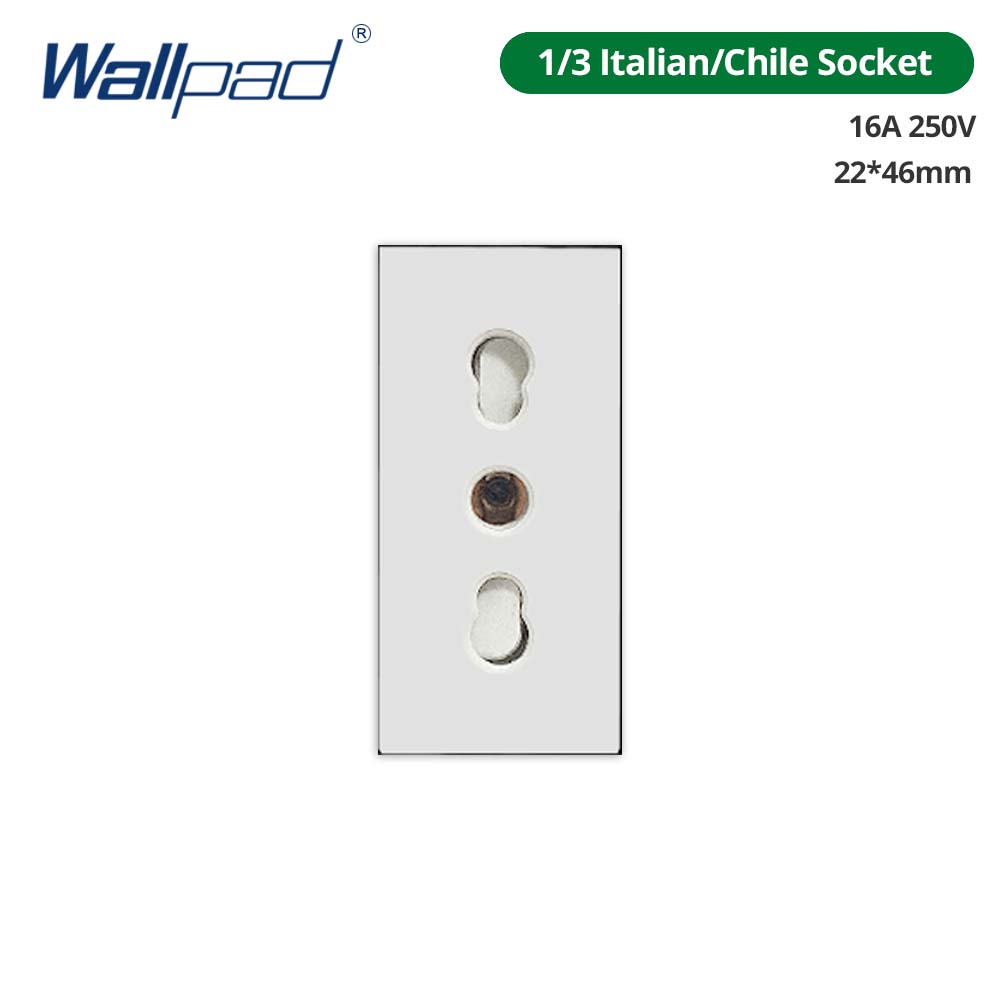 Wallpad DIY White Tempered Glass Panel Wall Light Switch EU UK Italian Brazil Socket Free Combination 118*75mm Module Frame Only: Brown