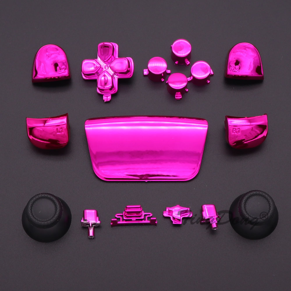 For PS5 BDM-010 V1 handle thumbstick joystick cap L1 R1 L2 R2 D-pad button PS5 controller's chrome-plated gold-PS5plated button: Orange
