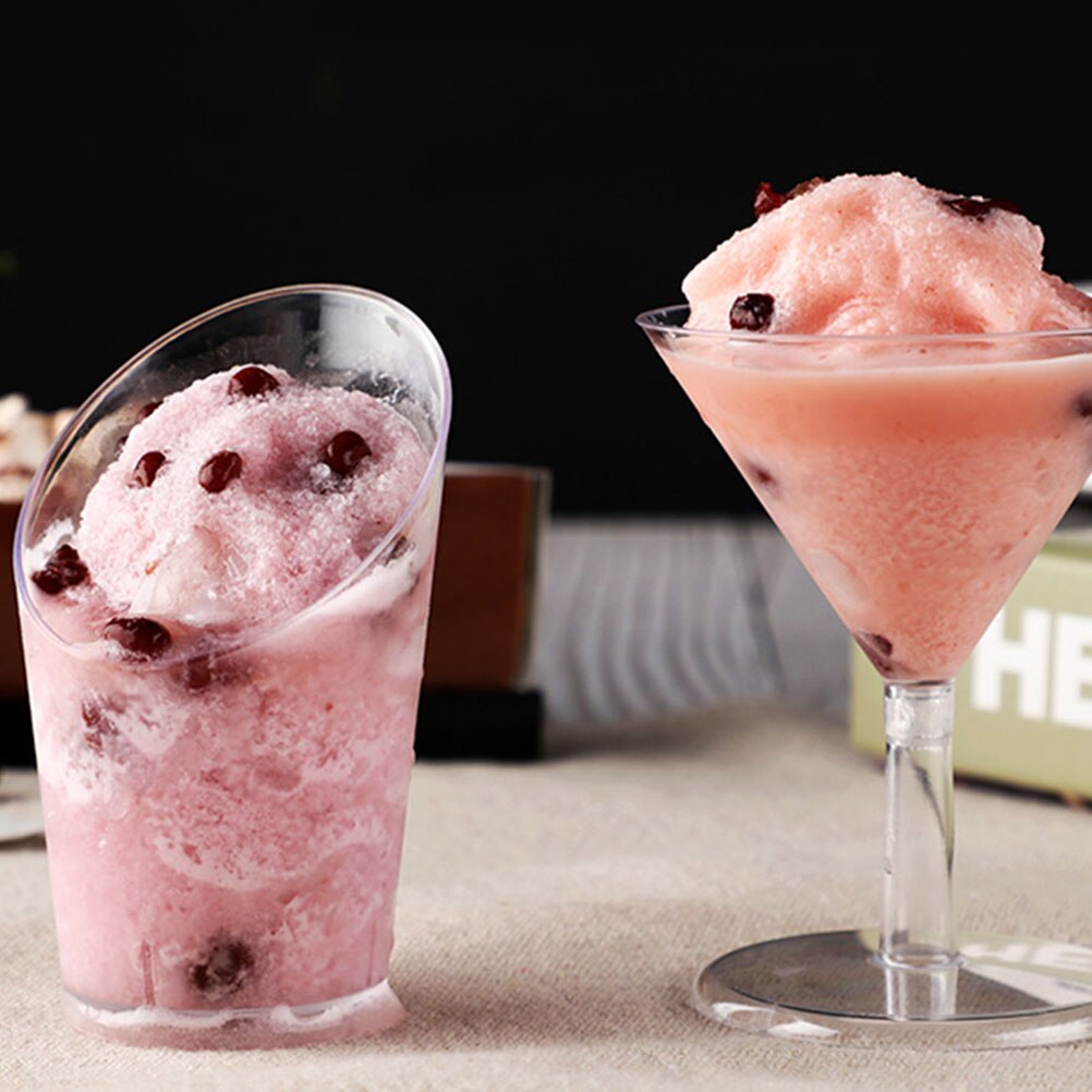 20pcs Chic Yogurt Dessert Cups Fruit Cups Storage Cups Kitchen Gadgets (White)