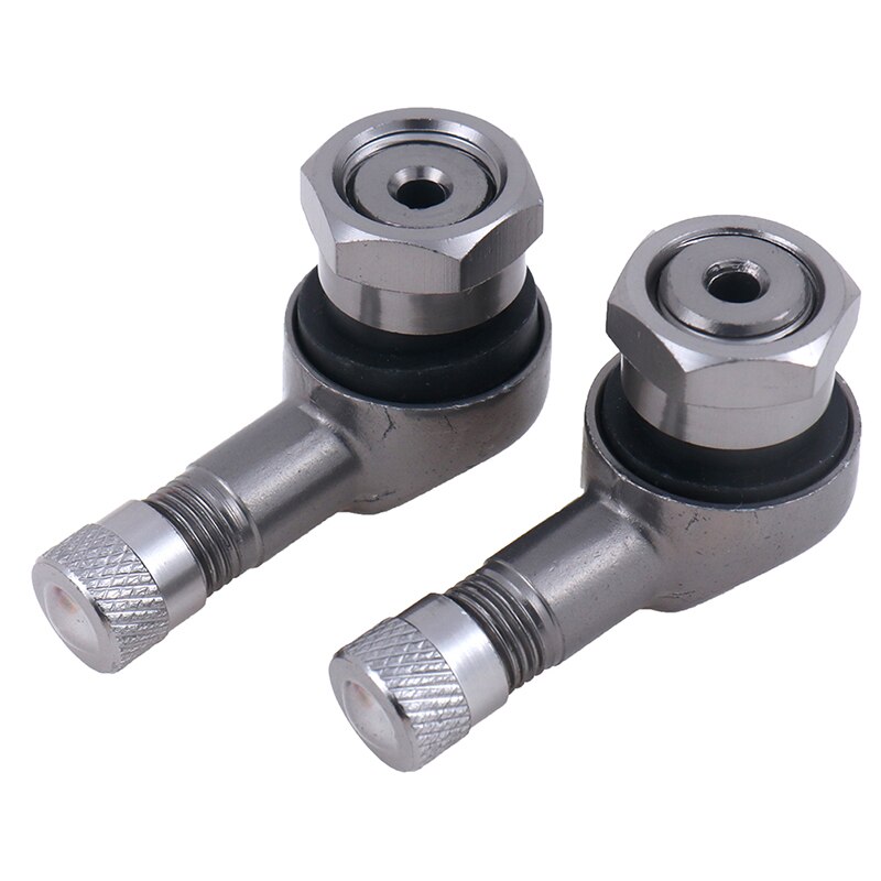 2pcs 90 Degree Angle CNC Aluminum Valve Stem Motorcycle Wheel Tire Tubeless Valve Stems for 10mm 11.3mm Rim Wheel Parts: Gray