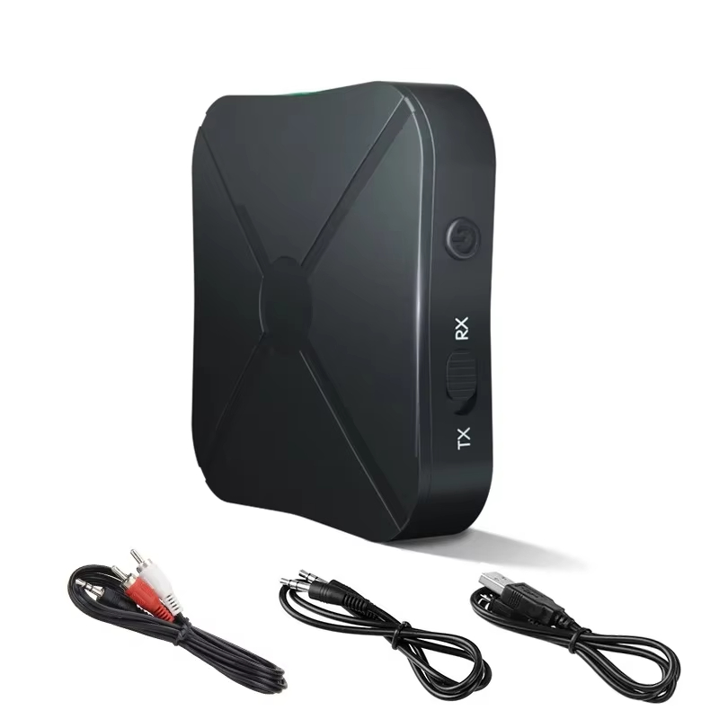 Bluetooth 4.2- mottaker, avsender, 2 i 1 trådløs lydadapter med 3.5mm aux-kontakter, rca-stereo til hjemme-tv,  mp3 pc høyttalere: misligholde tittel