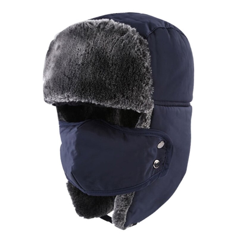 Xlamulu vinter dam bomber hattar herr päls varm förtjockad balaclava vinter hattar för kvinnor bomber hatt öronskydd