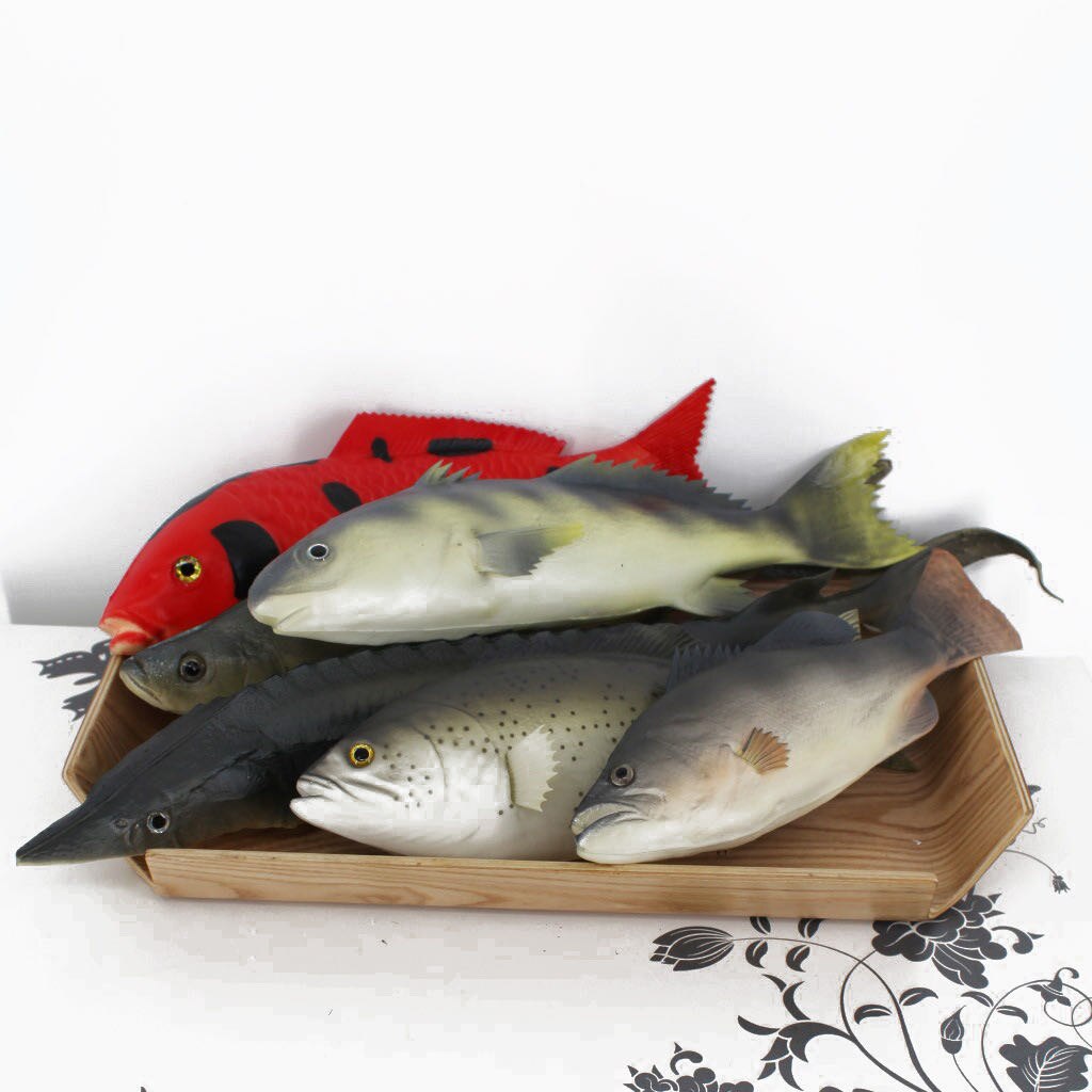 Peces artificiales de imitación para niños, 36 tipos, accesorios educativos para edades tempranas, carpa roja falsa, crisol, alimento para peces
