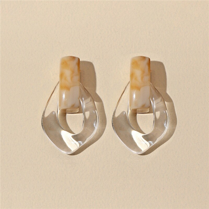 Farverige klar harpiks akryl øreringe til kvinder geometriske hule statement øreringe piger smykker: 2