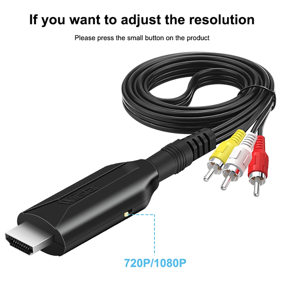 RCA AV CVSB Video zu HDMI Konverter Adapter Eingebauter Chip HDMI Video Konverter Kabel 1M/3,2FT 1080P Unterstützung NTSC Kumpel Für HDTV