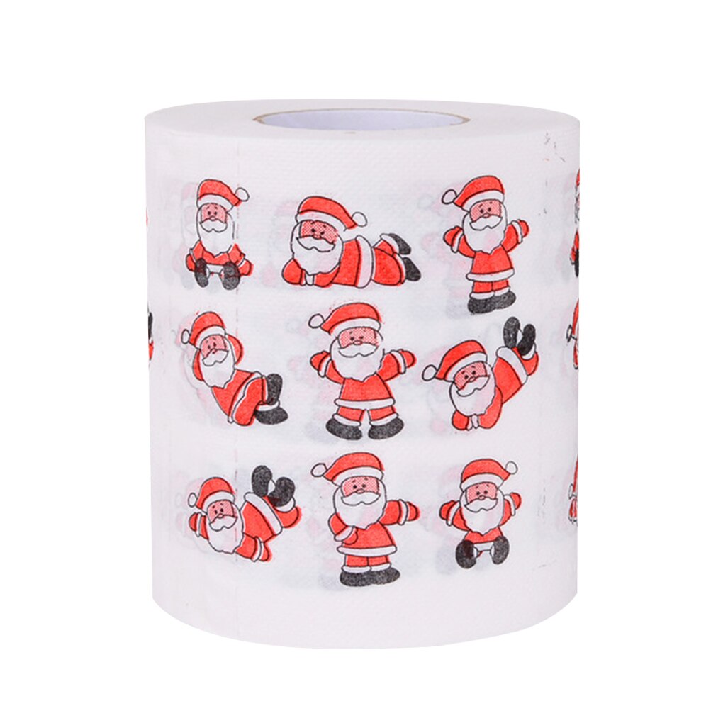 Wood Pulp Toilet Roll Paper Home Santa Claus Bath Toilet Roll Paper Christmas Supplies Xmas Decor Tissue Roll: A