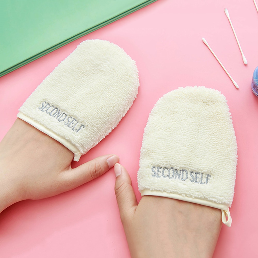 1Pc Women Makeup Remover Soft Fiber Portable Reusable Face Clean Towel Makeup Remover Soft Cleaning Glove Wash Face Tool