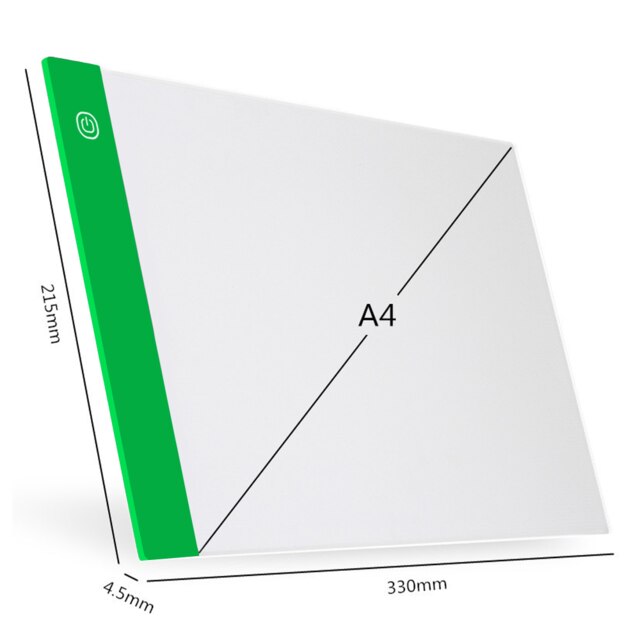 LED Drawing Tablet - A4 Size - USB Interface - 1920x1080 Resolution - Digital Graphics Pad: Green