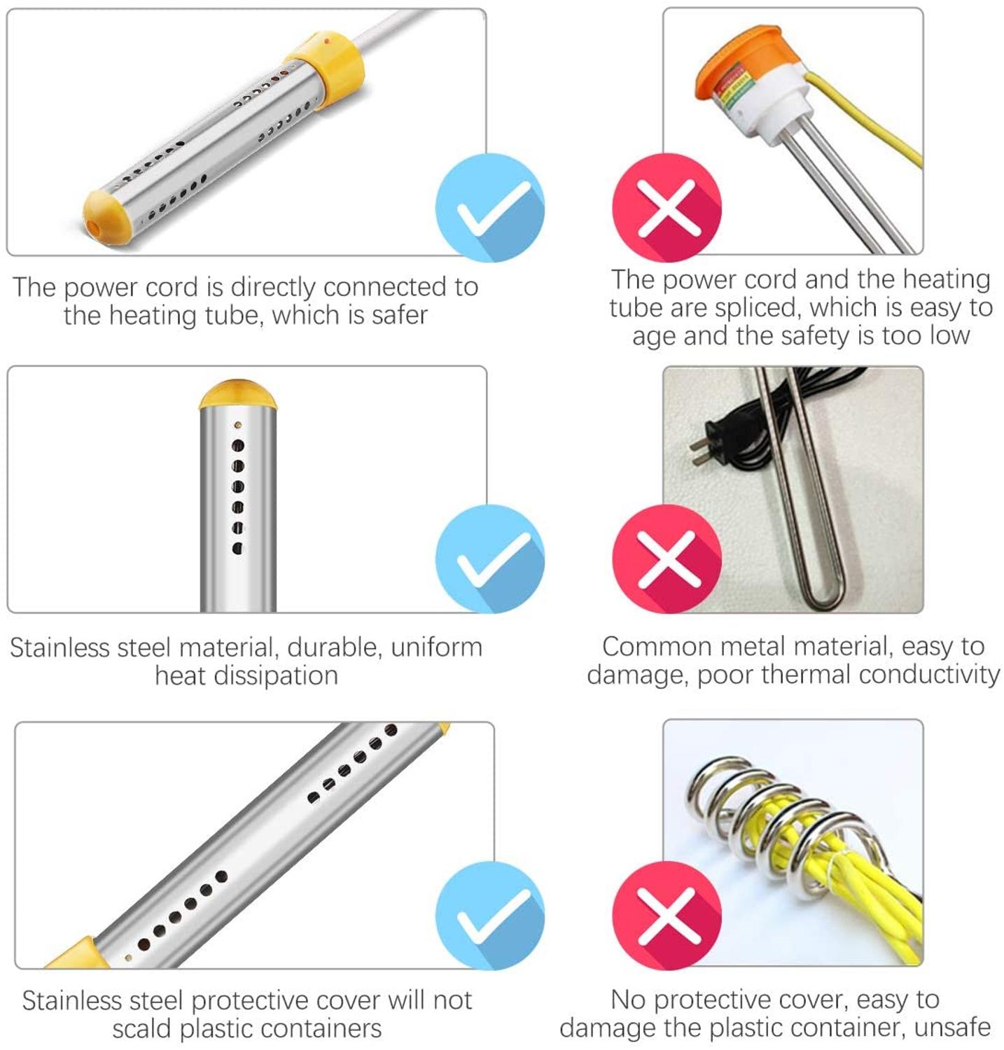 2000W Floating Electric Heater Boiler Water Heating Element Portable Immersion Suspension Bathroom Swimming Pool AU/EU/UK Plug