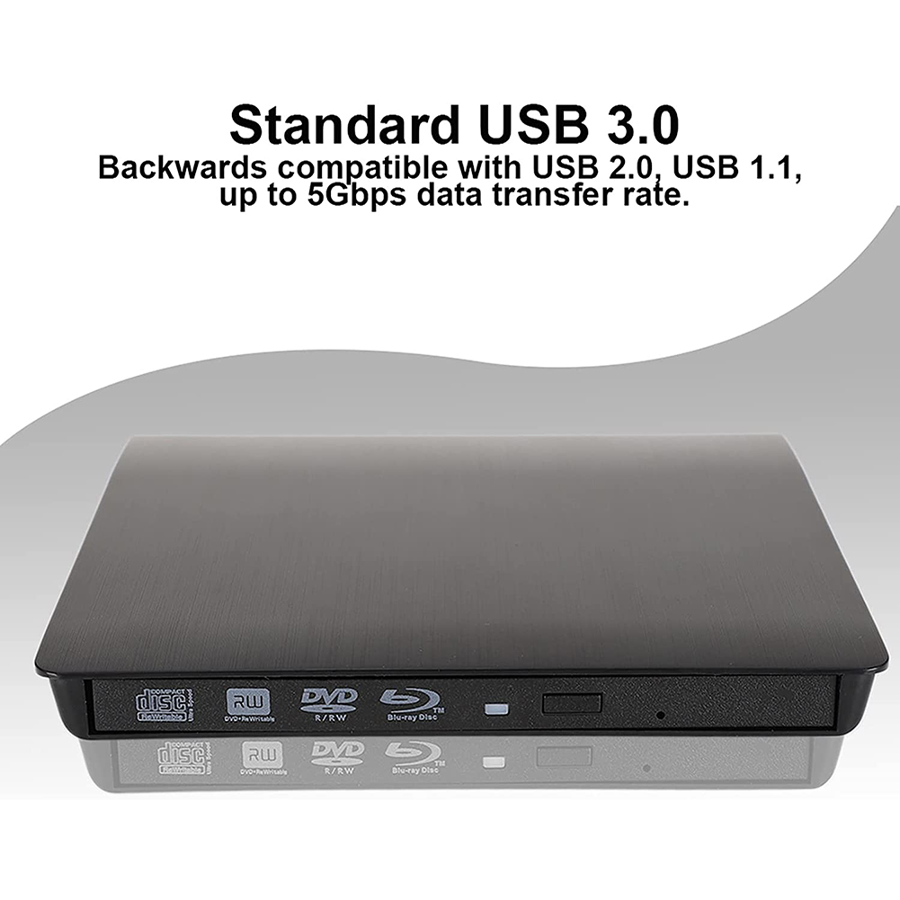 5Gbps 12.7mm USB 3.0 DVD Drive External Optical Drives Enclosure Case DVD CD-ROM RW Player for Laptop Desktop Notebook Computer