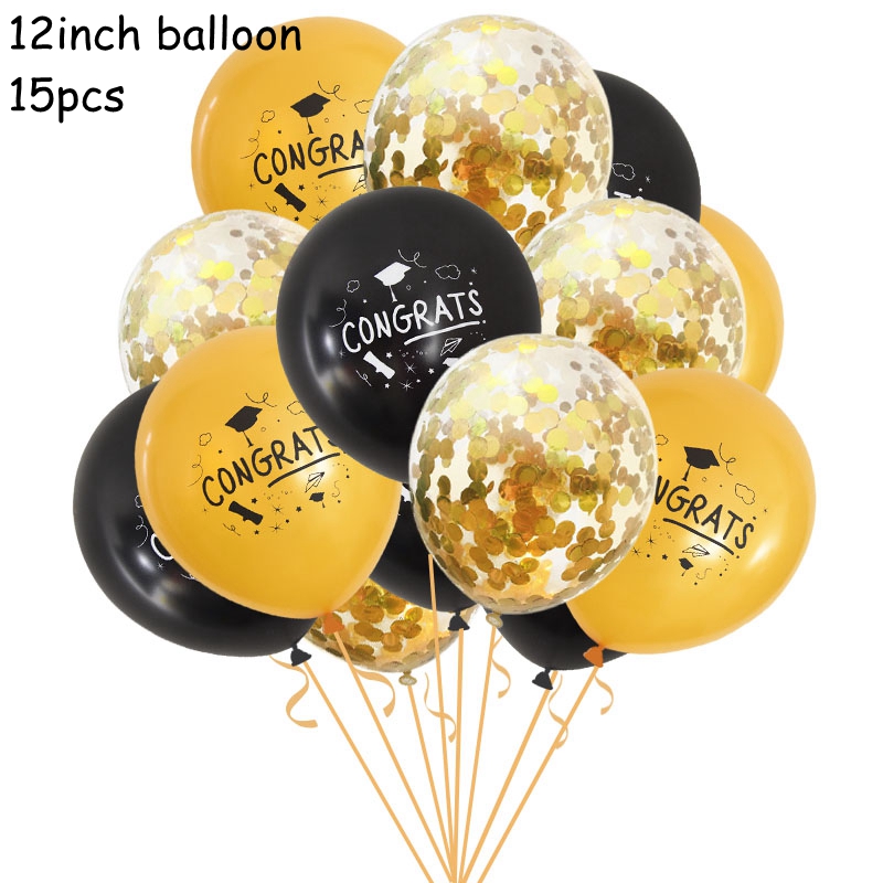 Graduation Balloons Congrats Grad Paper Garland Banner Graduation Party Decorations College Celebration Party DIY Decor Supplies: C05-15pcs