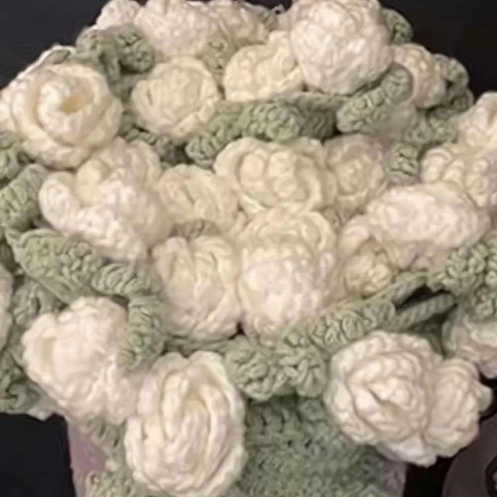 Färdig rosfiltströja handstickad rosbukett virkad filt liljekonvalj gör-det-själv-materialkit plädar: 120 x 200cm / Brun