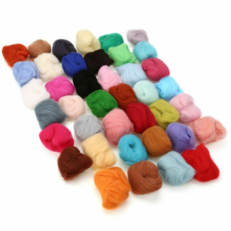 40 Kleuren Merino Wol Fibre Roving Voor Naaldvilten Hand Spinning Diy Fun Pop Handwerken Ruwe Wolvilt Poke 3 g/zak