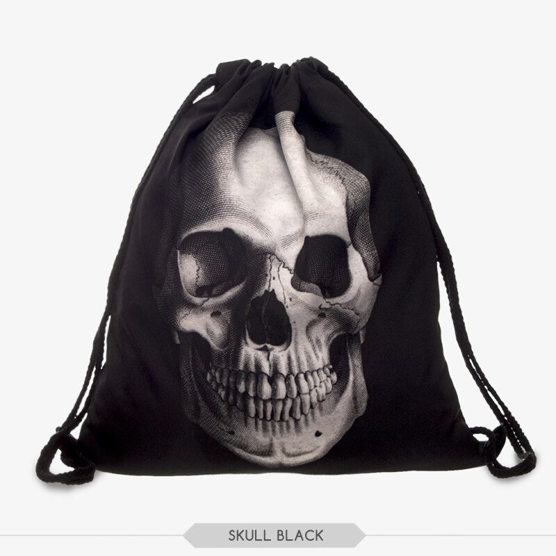 Bolso de calavera negra para mujer, mochila – Grandado