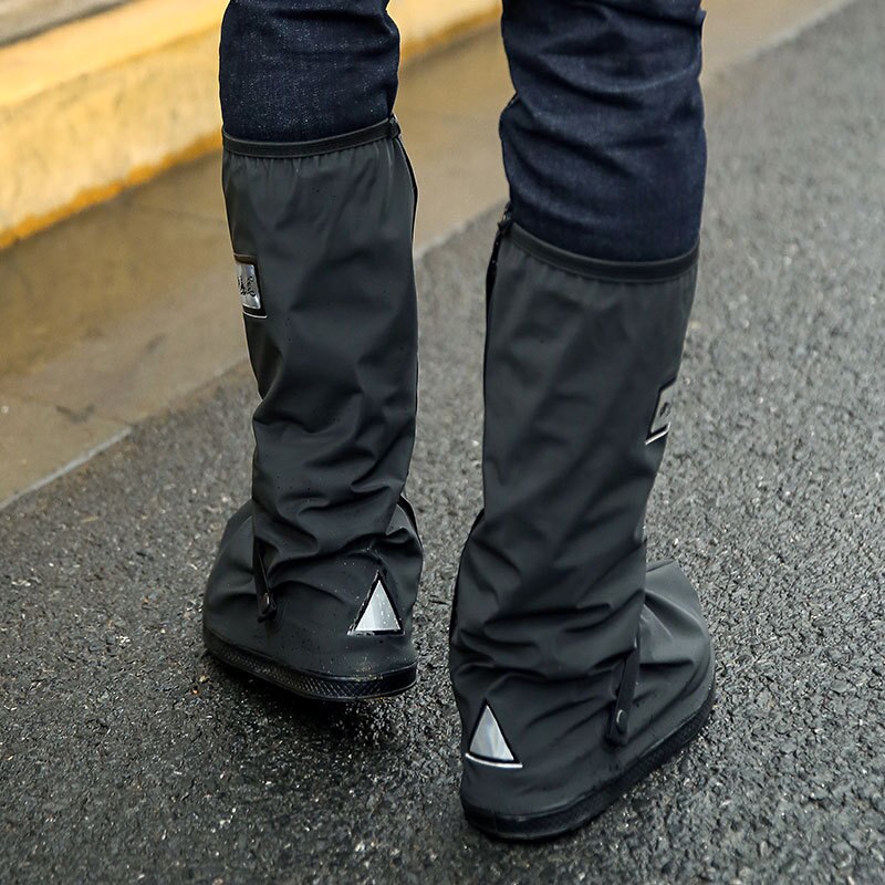 Cubierta de zapato impermeable reutilizable para motocicleta, protector de zapatos para bicicleta, Botas de lluvia, fácil de montar, fondo grueso a prueba de lluvia